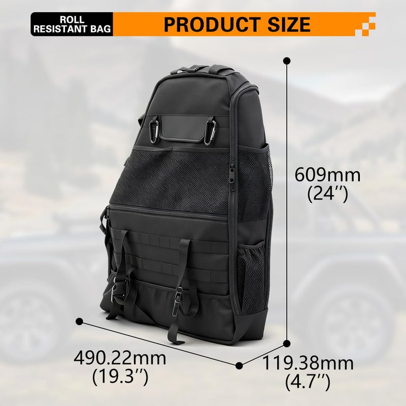 KMFCDAE Roll Bar Storage Bag for jeep Wrangler Multi-Pockets Saddle Bag Cargo Storage Tool Kit Organizer Universal Compatible with 1997-2023 Wrangler All Models 4 Door (Dont Fit for 2-Door) - Image 2